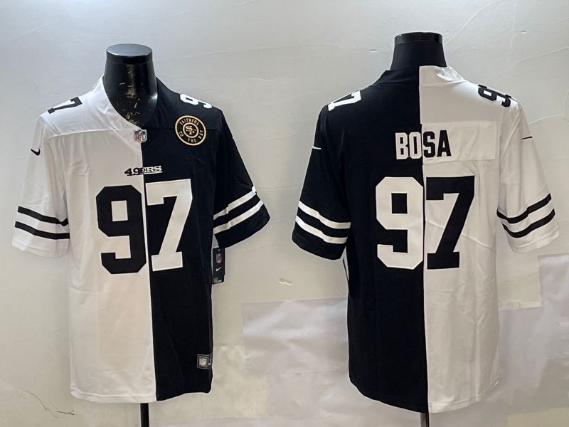 Men San Francisco 49ers #97 Bosa White Black Fashion 2025 Nike Limited NFL Jersey style 4